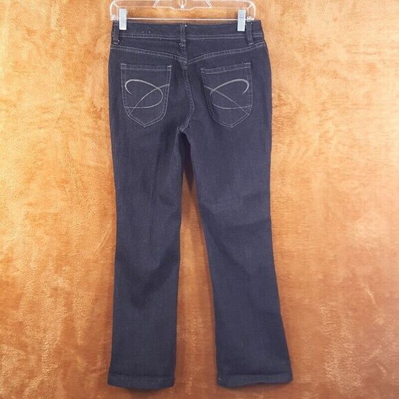 CHICOS Womens Jeans Size 0 Short Black Wash Crop Straight Leg VINTAGE Platinum - Picture 3 of 8